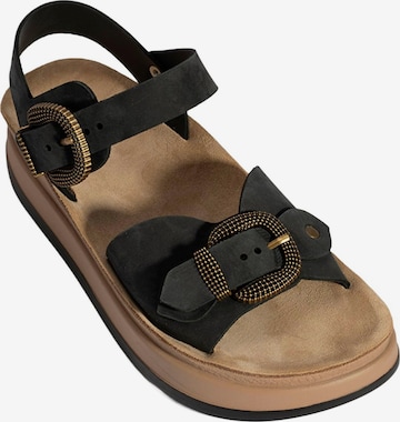 Desa Sandals 'Keilsandalen' in Black: front