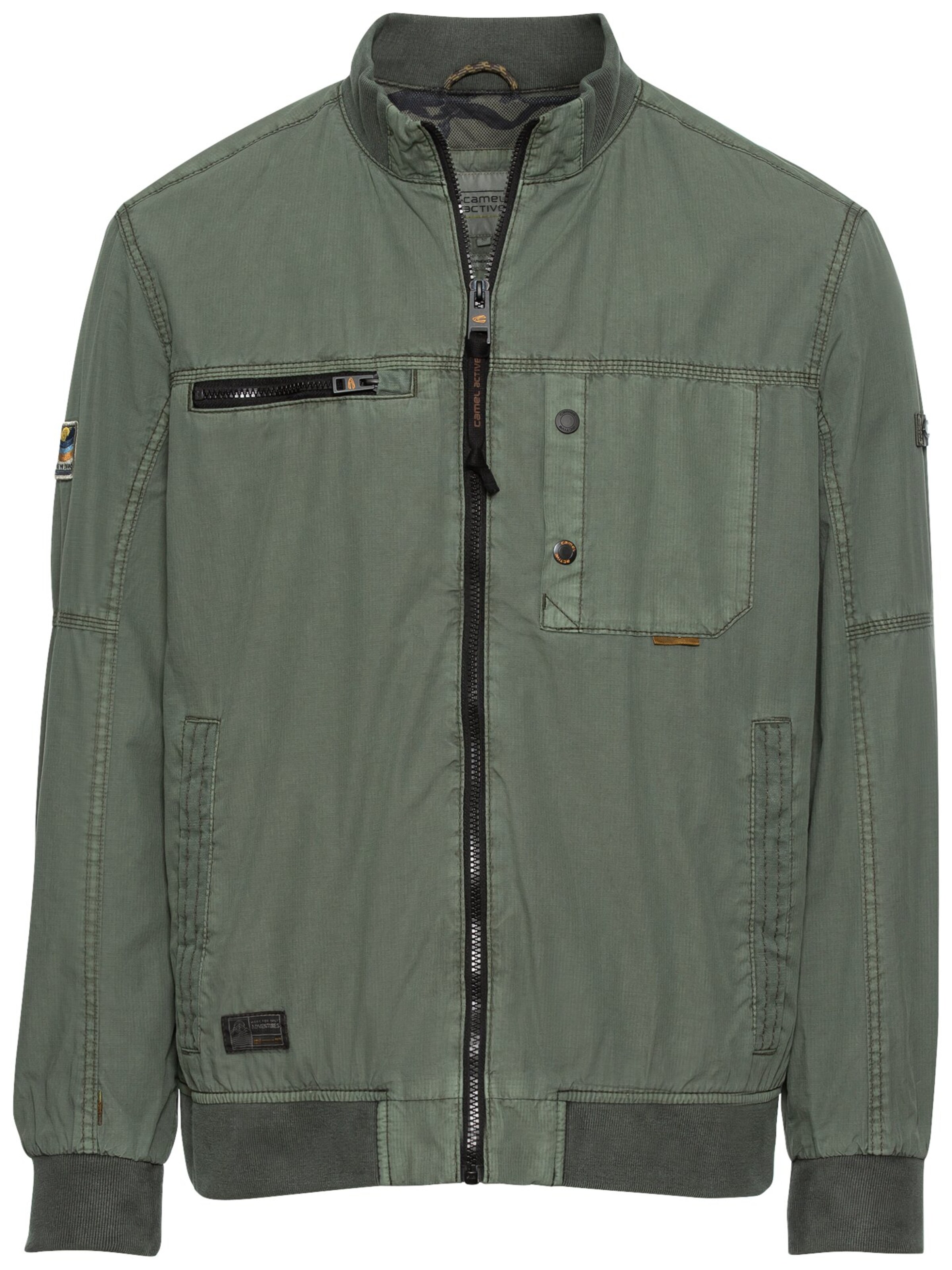 CAMEL ACTIVE Bomberjacke mit Stehkragen in Grün: Vorderseite