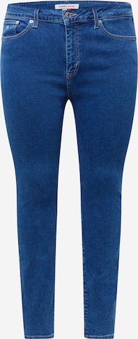 Jeans de la Tommy Jeans Curve pe albastru: față