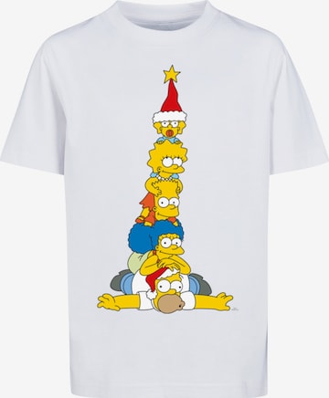 T-Shirt 'The Simpsons Family Christmas Tree' F4NT4STIC en blanc : devant