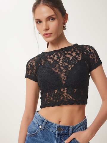 Camicia da donna di Happiness İstanbul in nero: frontale