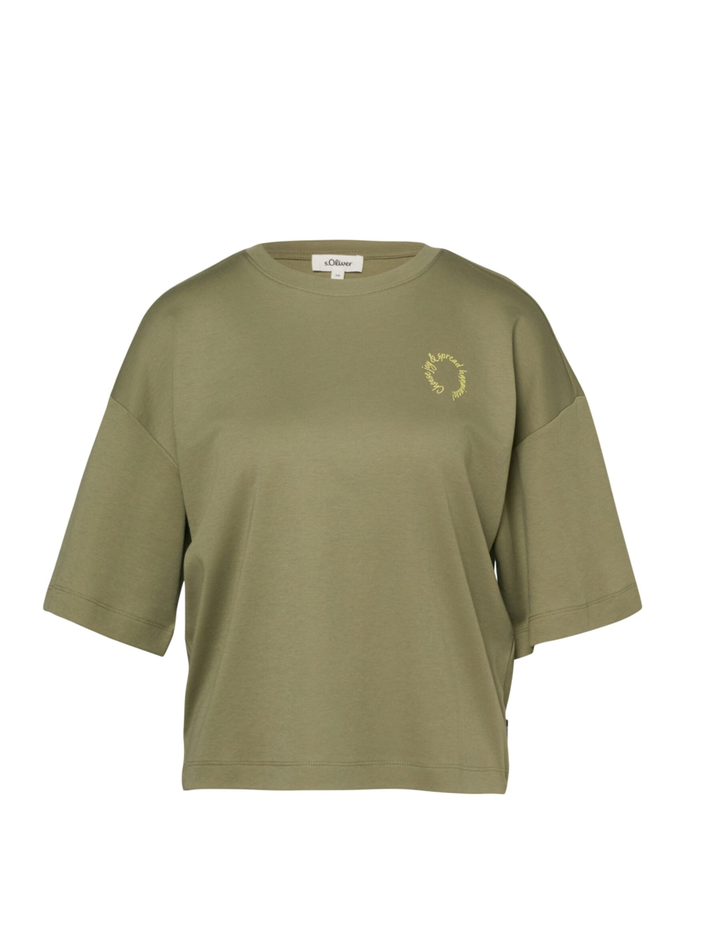 s.Oliver Shirt 's.Oliver - Dames t-shirt' in XXL in de kleur Kaki, Productweergave