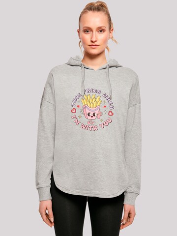 F4NT4STIC Sweatshirt 'Time Fries When I Am With You Valentinstag' in Grau: Vorderseite