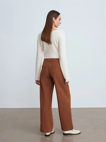 Wide Leg Pantalon Dilvin en marron