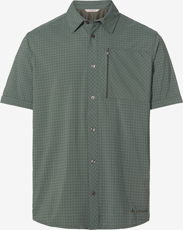 VAUDE Athletic Button Up Shirt 'Seiland ST IV' in Green: front