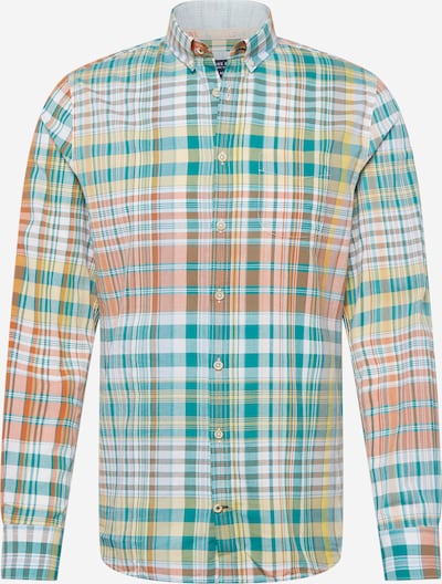 COLOURS & SONS Button Up Shirt in Yellow / Jade / Lobster / White, Item view