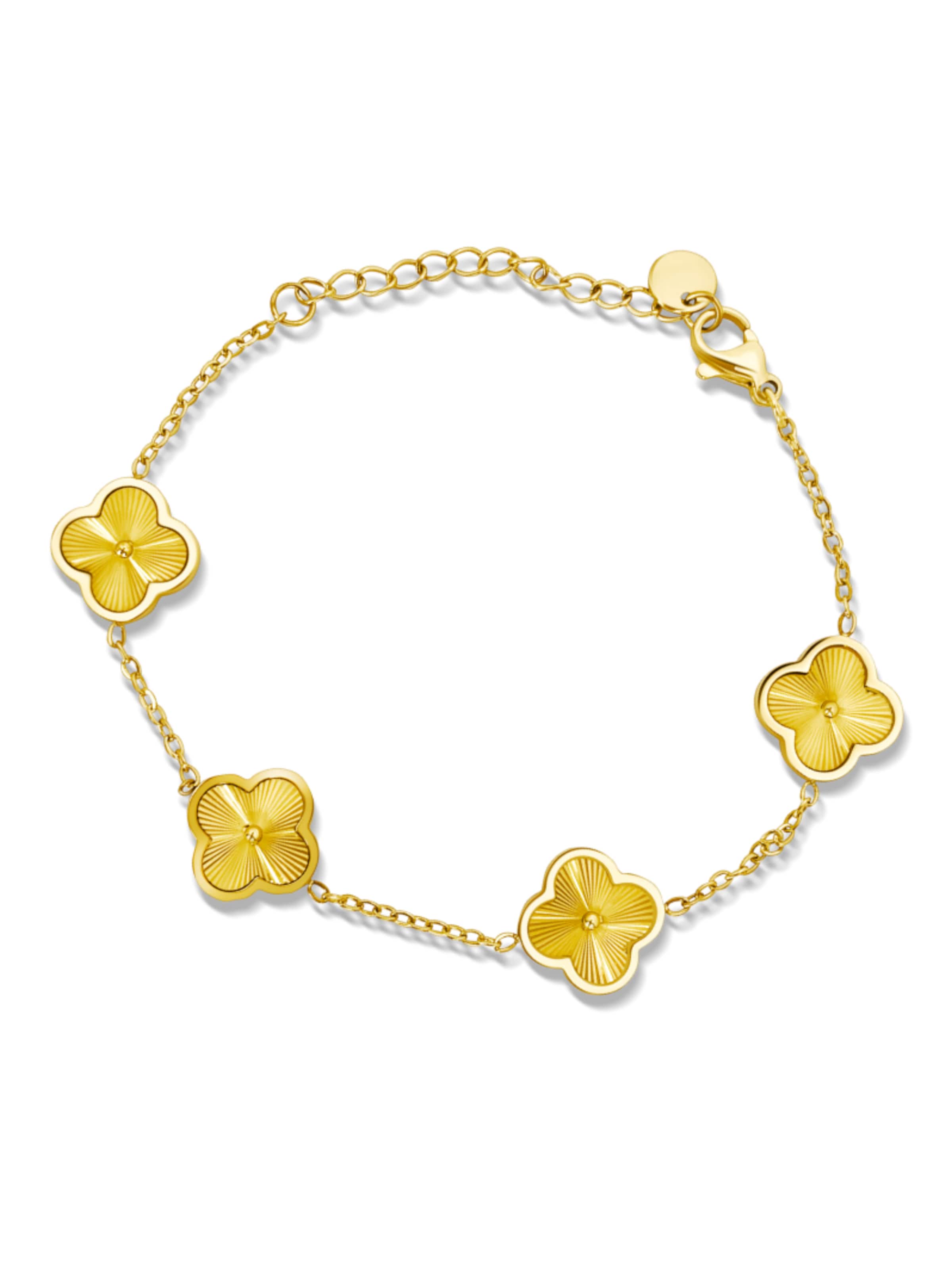 Pure Schmuck Bracelet 'Clover Bright' in Gold: front