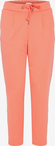 Pantaloni con pieghe 'Rizetta' di b.young in arancione: frontale