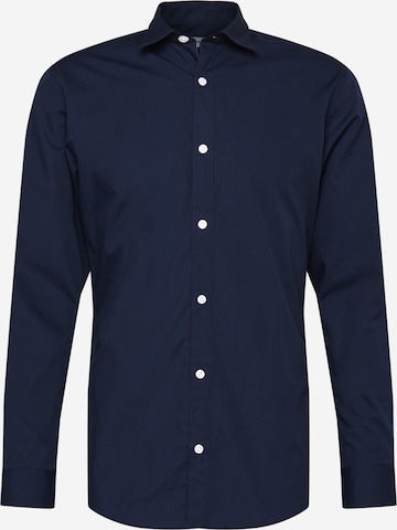 Coupe slim Chemise JACK & JONES en bleu : devant