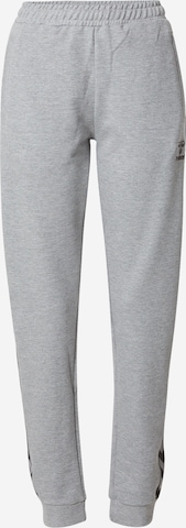 Hummel Tapered Sportbroek in Grijs: voorkant