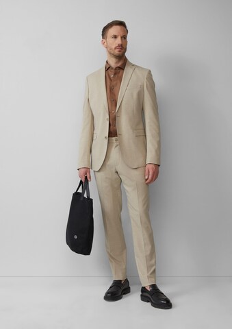 Coupe slim Pantalon à plis s.Oliver BLACK LABEL en beige