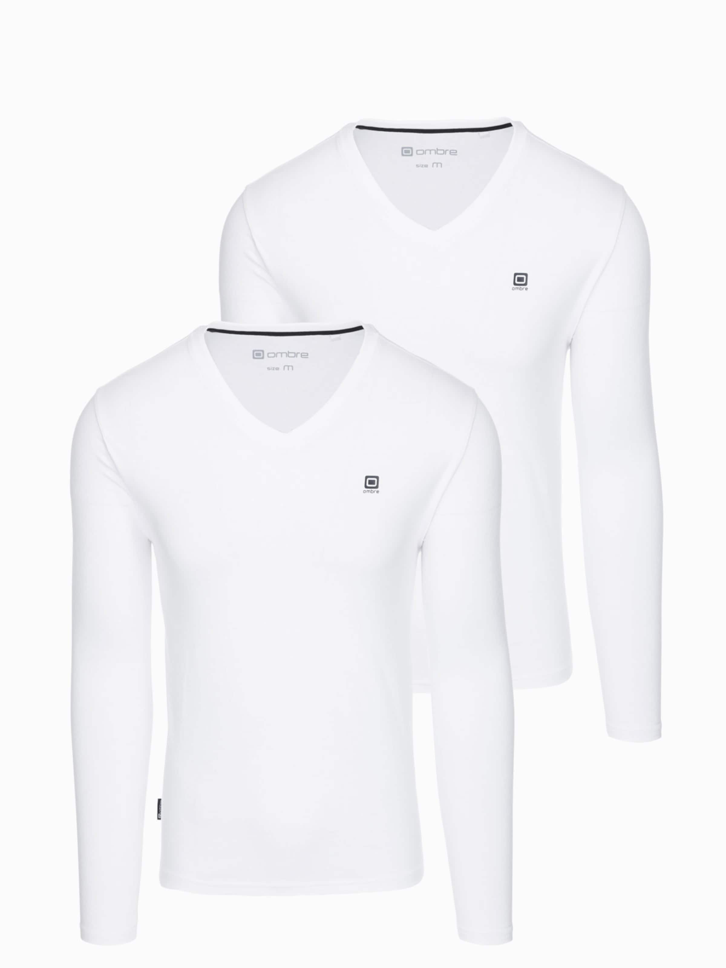 Ombre Shirt in Wit: voorkant
