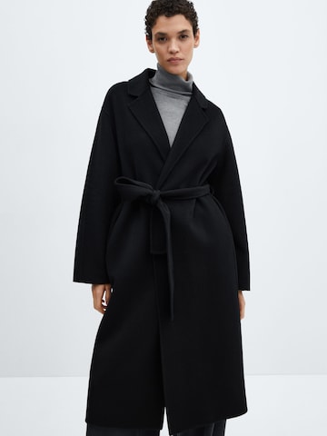 MANGO Between-Seasons Coat 'Batin' in Black: front