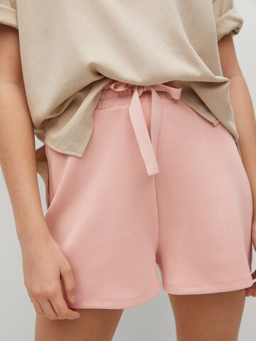 MANGO Loose fit Pants 'MONI' in Pink