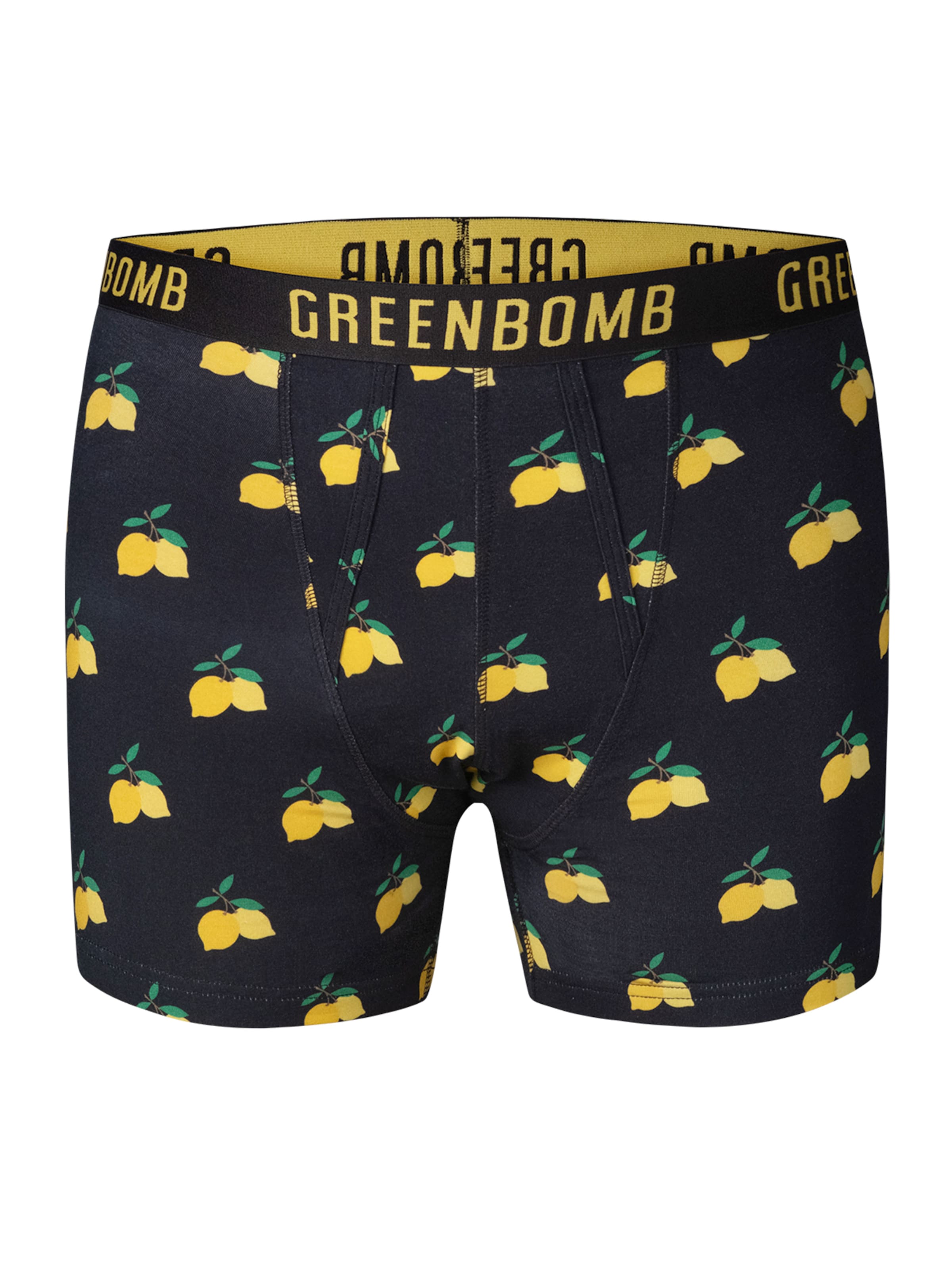 GREENBOMB Boxershorts 'Lemons' in Schwarz: Vorderseite