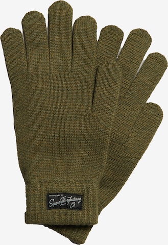 Superdry Full Finger Gloves in Green: front