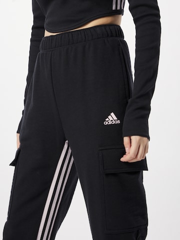 ADIDAS SPORTSWEAR Tapered Sports trousers 'Dance 3-Stripes High-Waisted Tapered ' in Black