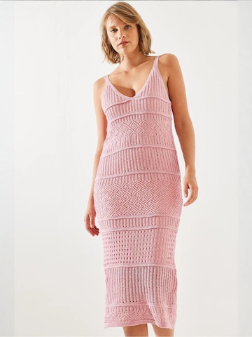 Bianco Lucci Strickkleid in Pink: Vorderseite