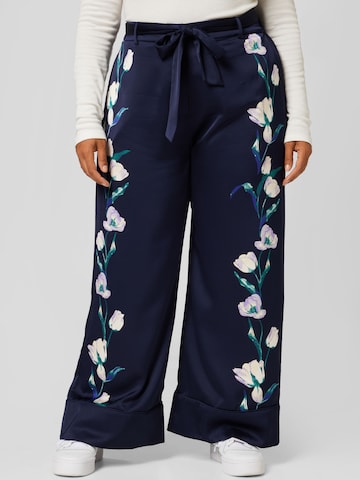 Guido Maria Kretschmer Curvy Collection Pants 'Isabeau' in Blue: front