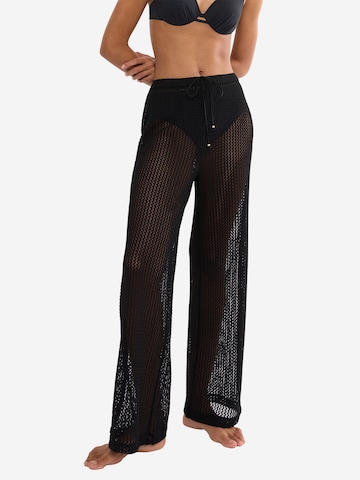 TRIUMPH Loose fit Trousers ' Red Label Beach MyWear ' in Black: front