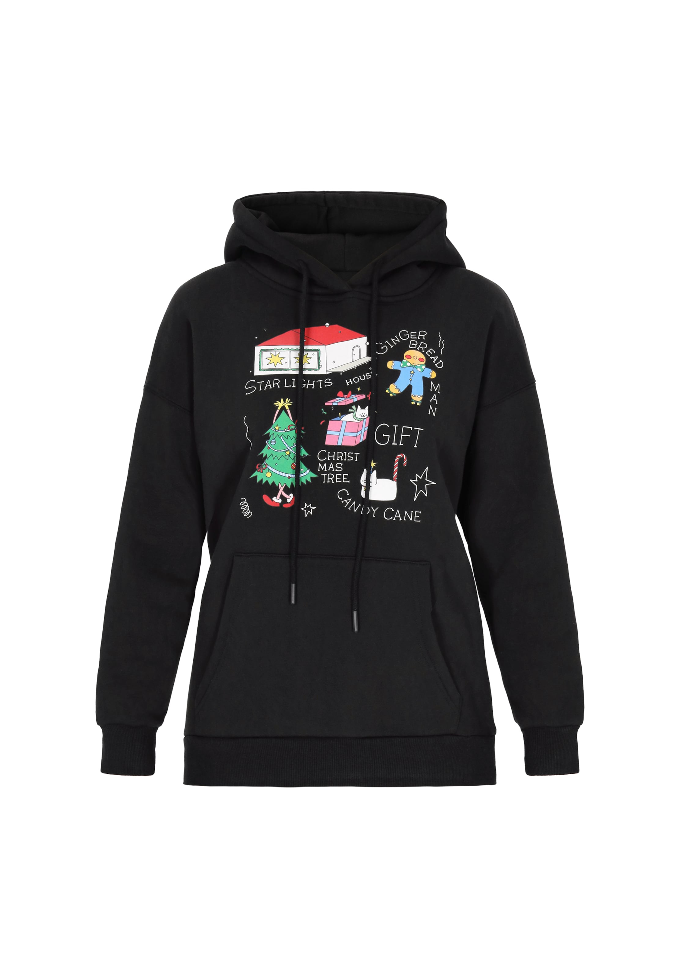 MYMO Sweatshirt 'Pop' in Zwart: voorkant