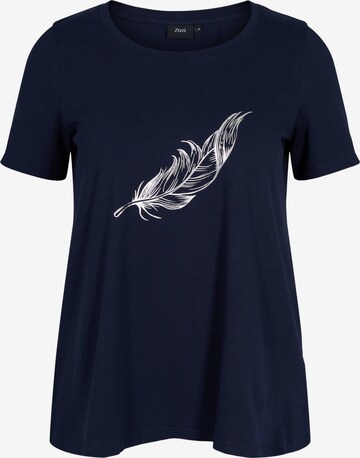 Zizzi T-Shirt 'Echerie' in Blau: predná strana