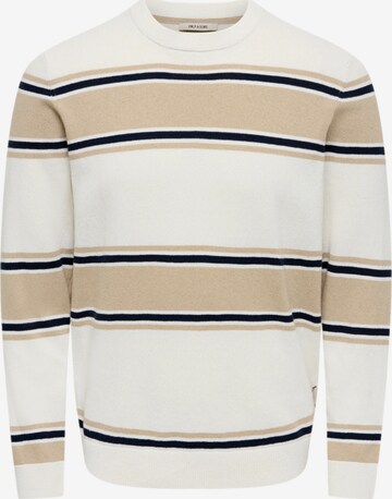 Only & Sons Sweater 'ONSRex' in Beige: front