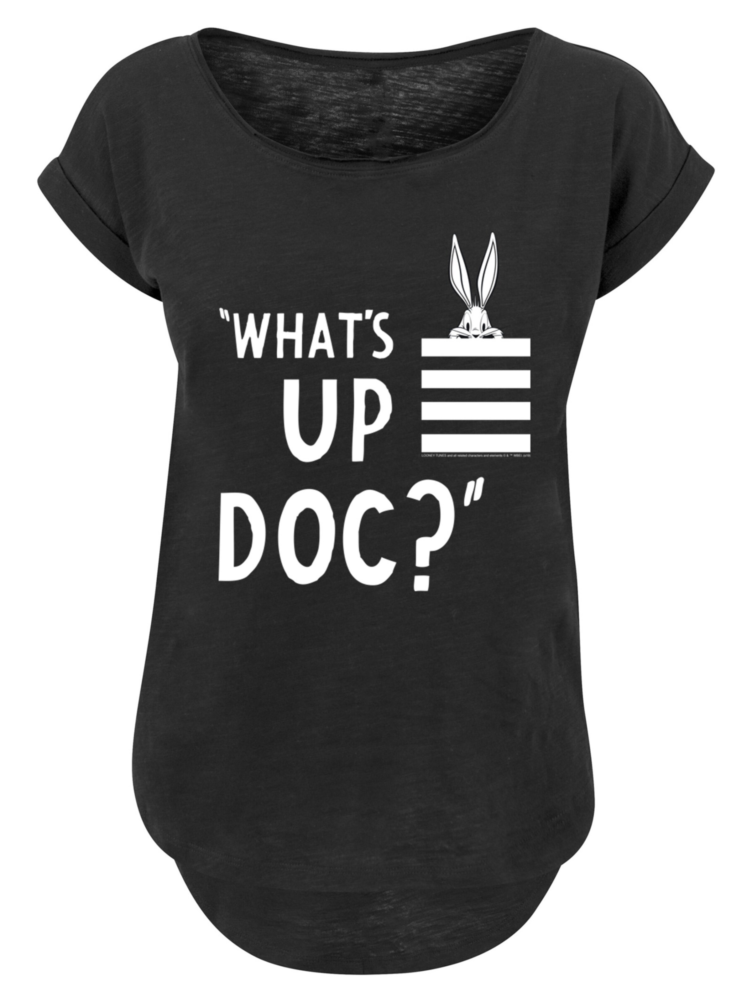 F4NT4STIC T-Shirt 'Looney Tunes' in schwarz / weiß, Produktansicht