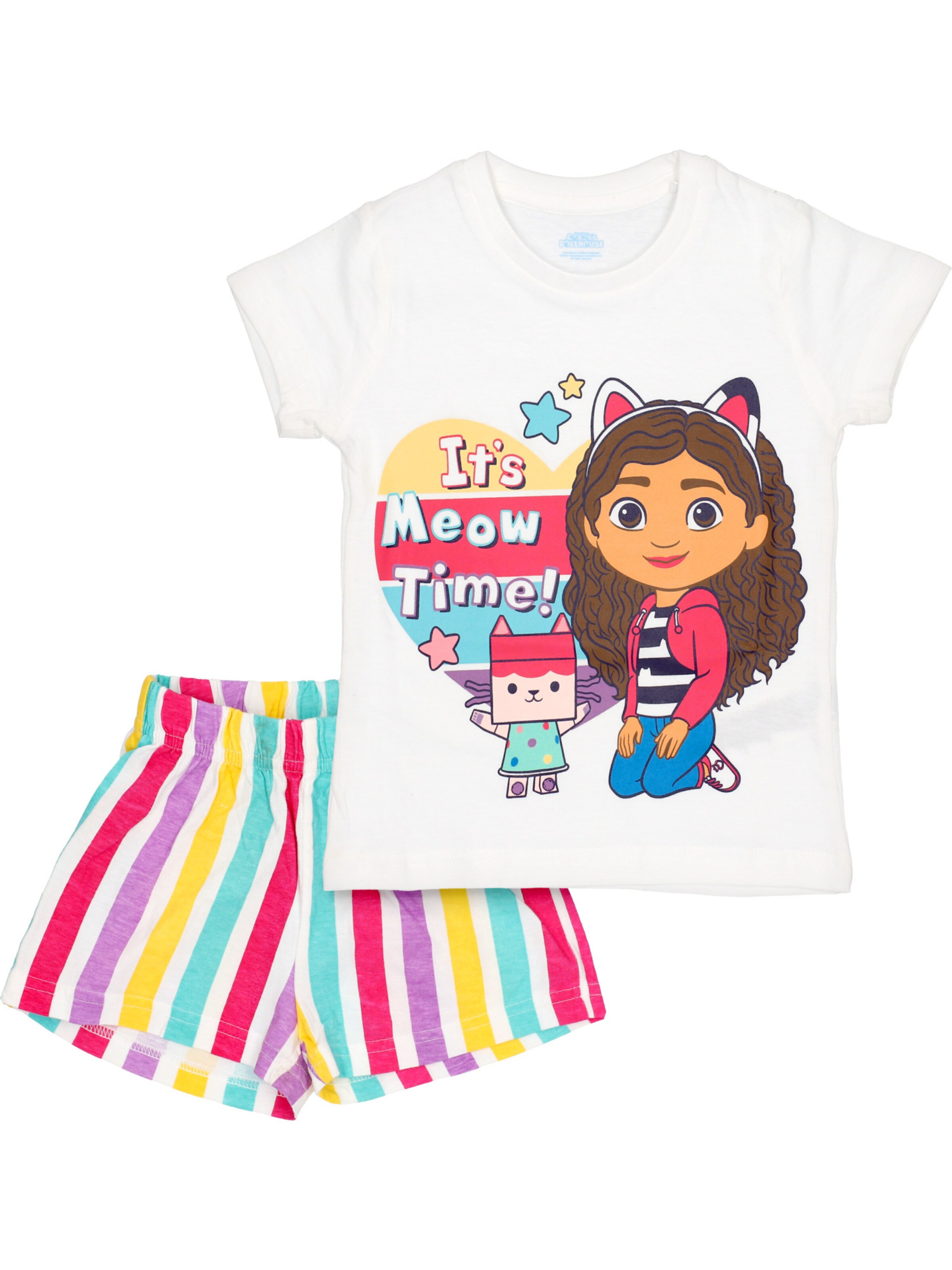 Gabby`s Dollhouse Shorty 'It's Meow Time' in Weiß: Vorderseite