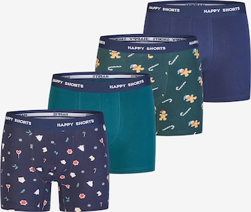 Happy Shorts Boxer shorts 'Christmas' in Blue: front