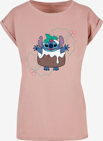 ABSOLUTE CULT T-Shirt 'Lilo And Stitch - Pudding Holly' in Pink: predná strana