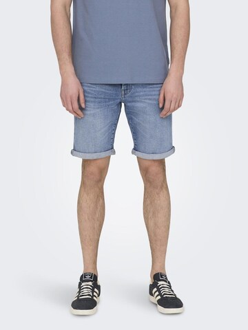 Only & Sons Slimfit Shorts 'Ply' in Blau: predná strana