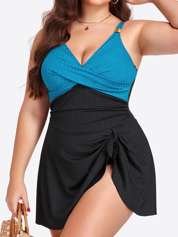 Magicshe Push-up Badeanzugkleid‌‌‌‌‌‌‌‌‌ in Blau