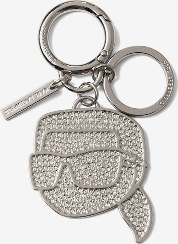 sidabrinė Karl Lagerfeld Raktų laikiklis ' K/IKONIK KARL SCHLÜSSELANHÄNGER MIT STRASS ': priekis