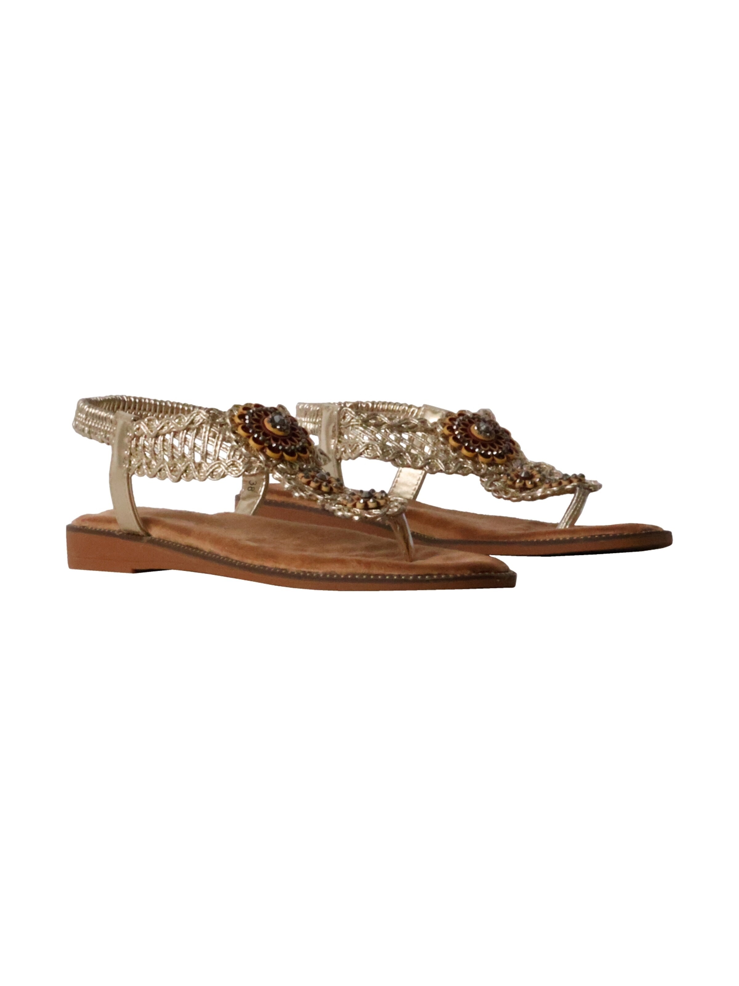 Super Mode Sandal 'Flache Sandalen zum Hineinschlüpfen' in Gold