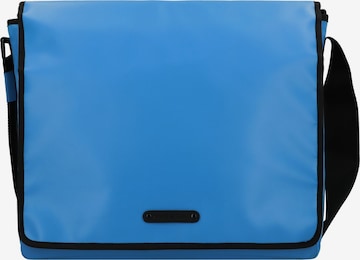 GREENBURRY Upcycled Tarpaulin Messenger 40 cm Laptopfach in Blau: Vorderseite