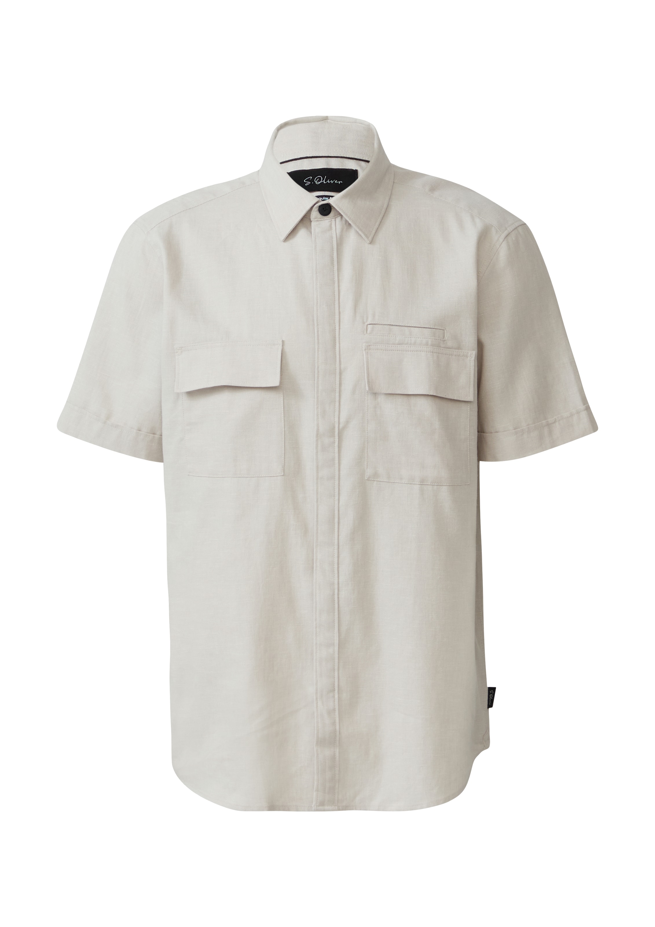 Coupe regular Chemise s.Oliver BLACK LABEL en beige : devant