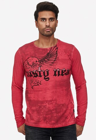 Rusty Neal Langarmshirt mit coolem Front- Print in Rot: predná strana