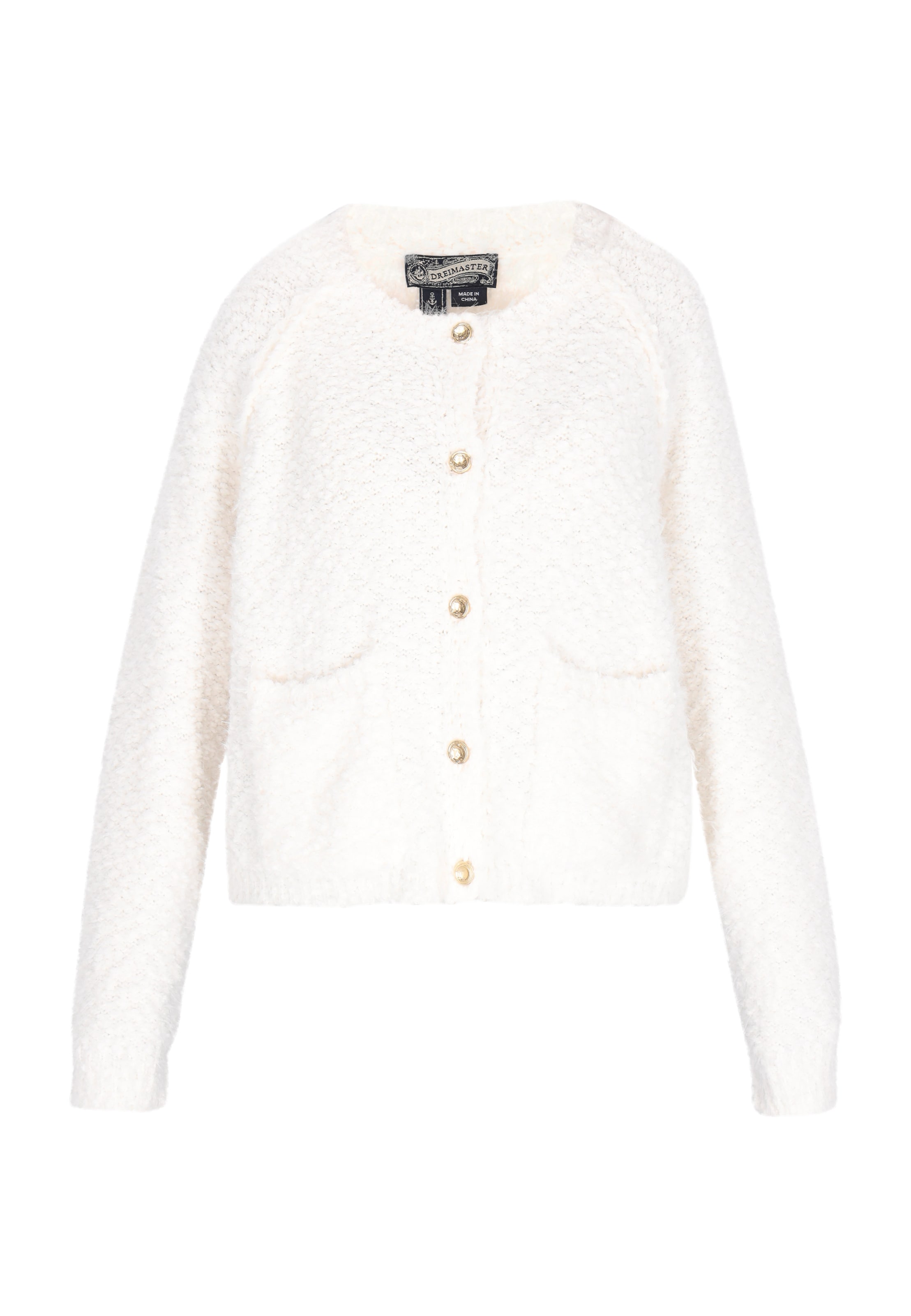balta DreiMaster Vintage Kardiganas: priekis