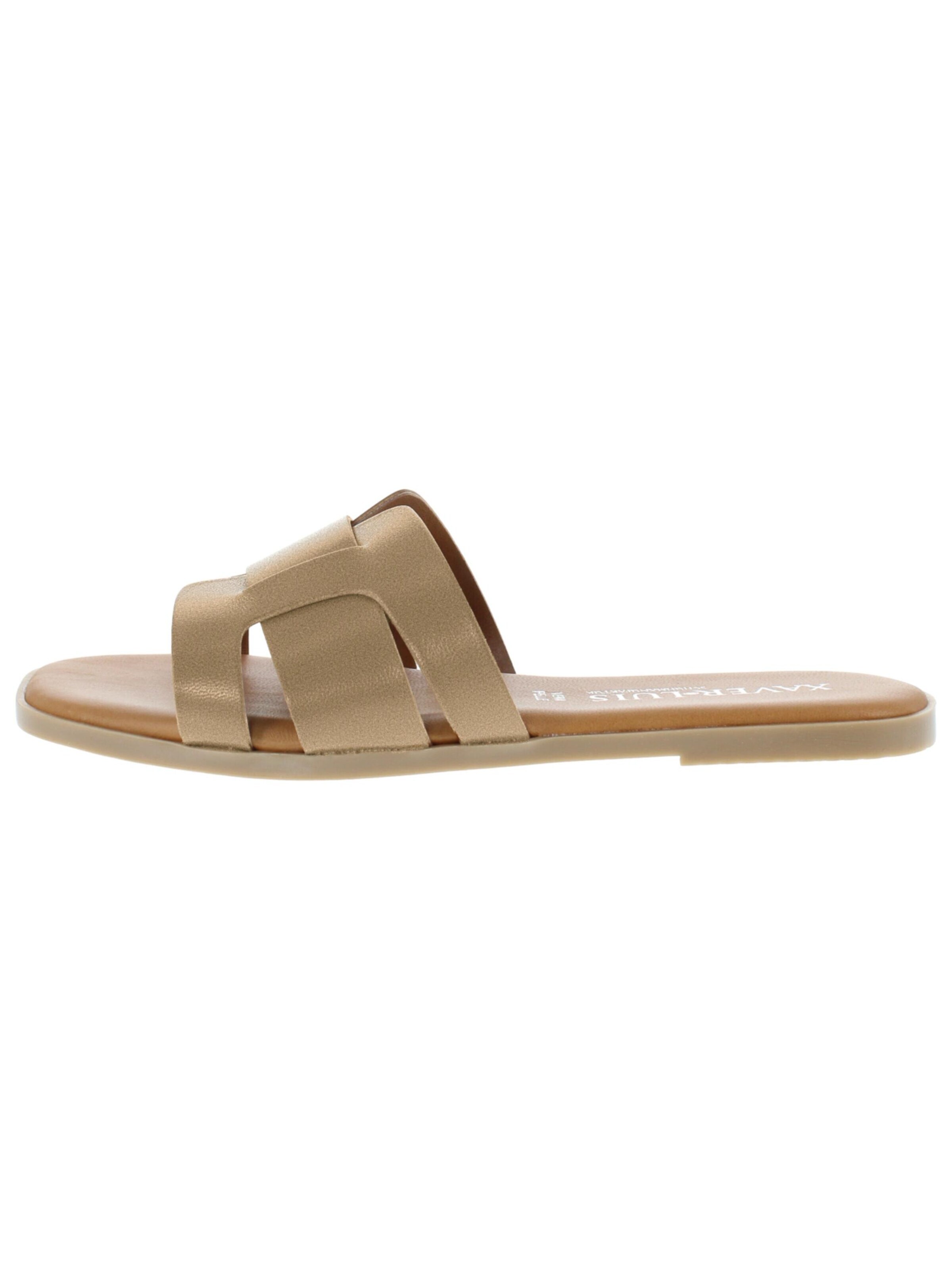 XAVER LUIS Schuhmanufaktur Mules 'Roberta' in Beige: front