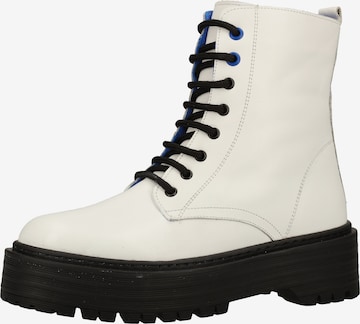 ILC Lace-Up Ankle Boots in White: front