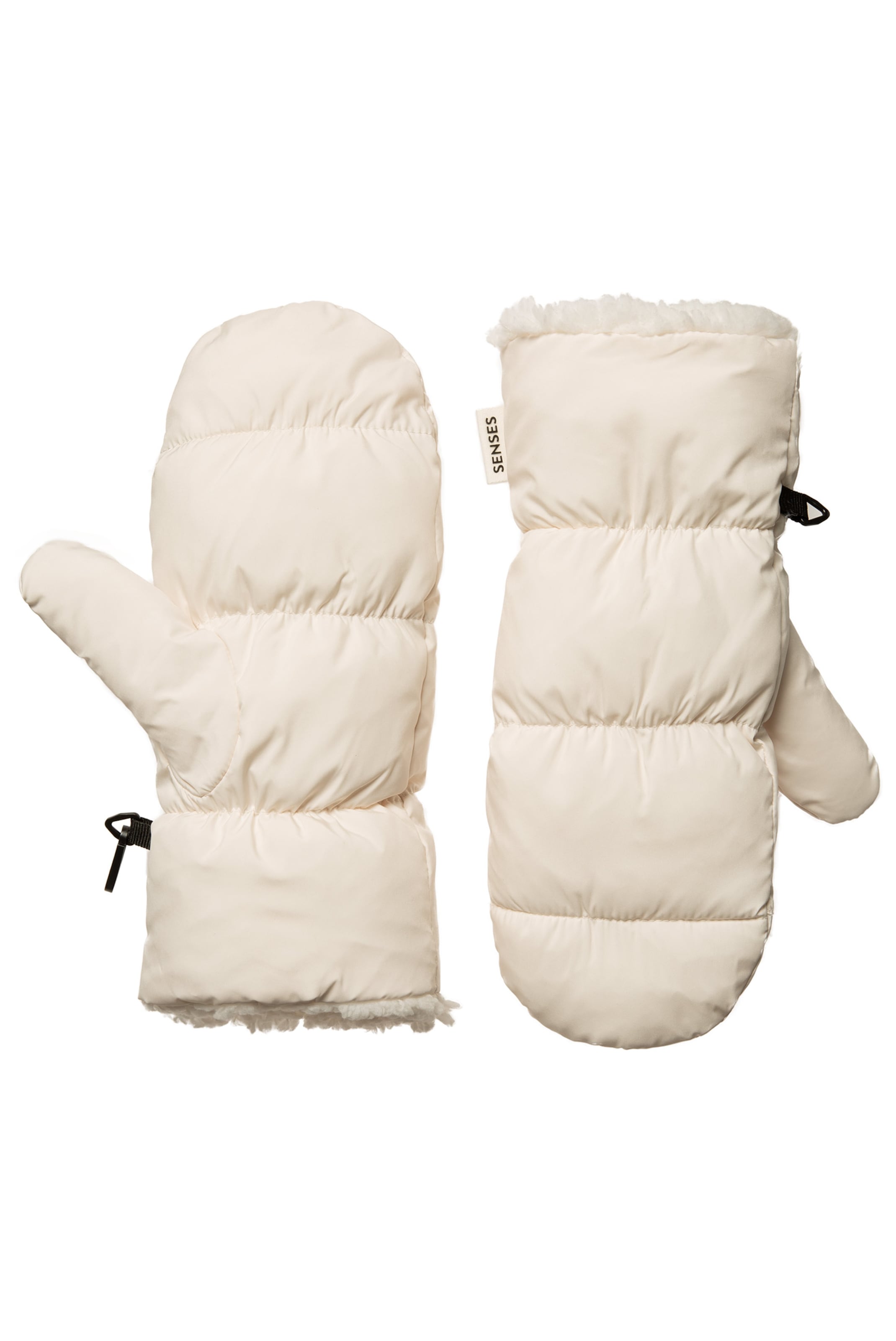 SENSES.THE LABEL Puffer Gloves AL:VARO in Beige: Vorderseite