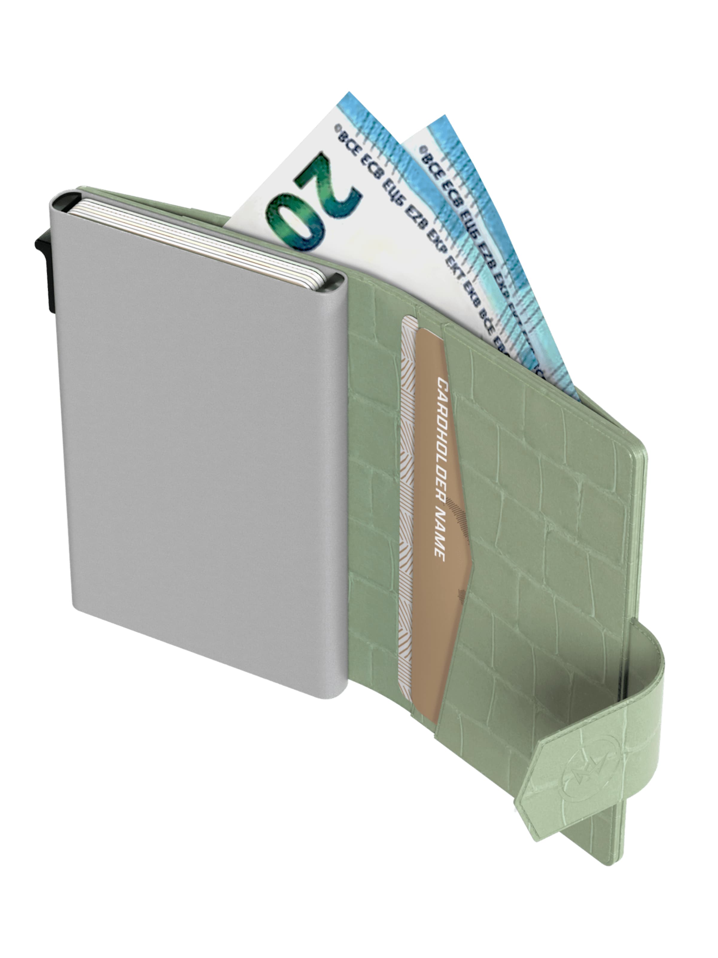 Prowallet Portemonnee 'Pasjeshouder Plus Croco' in Groen