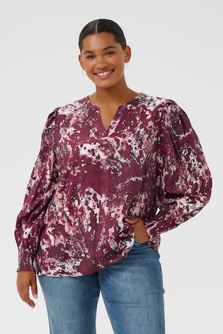 KAFFE CURVE Blouse 'Mina' in Rood: voorkant