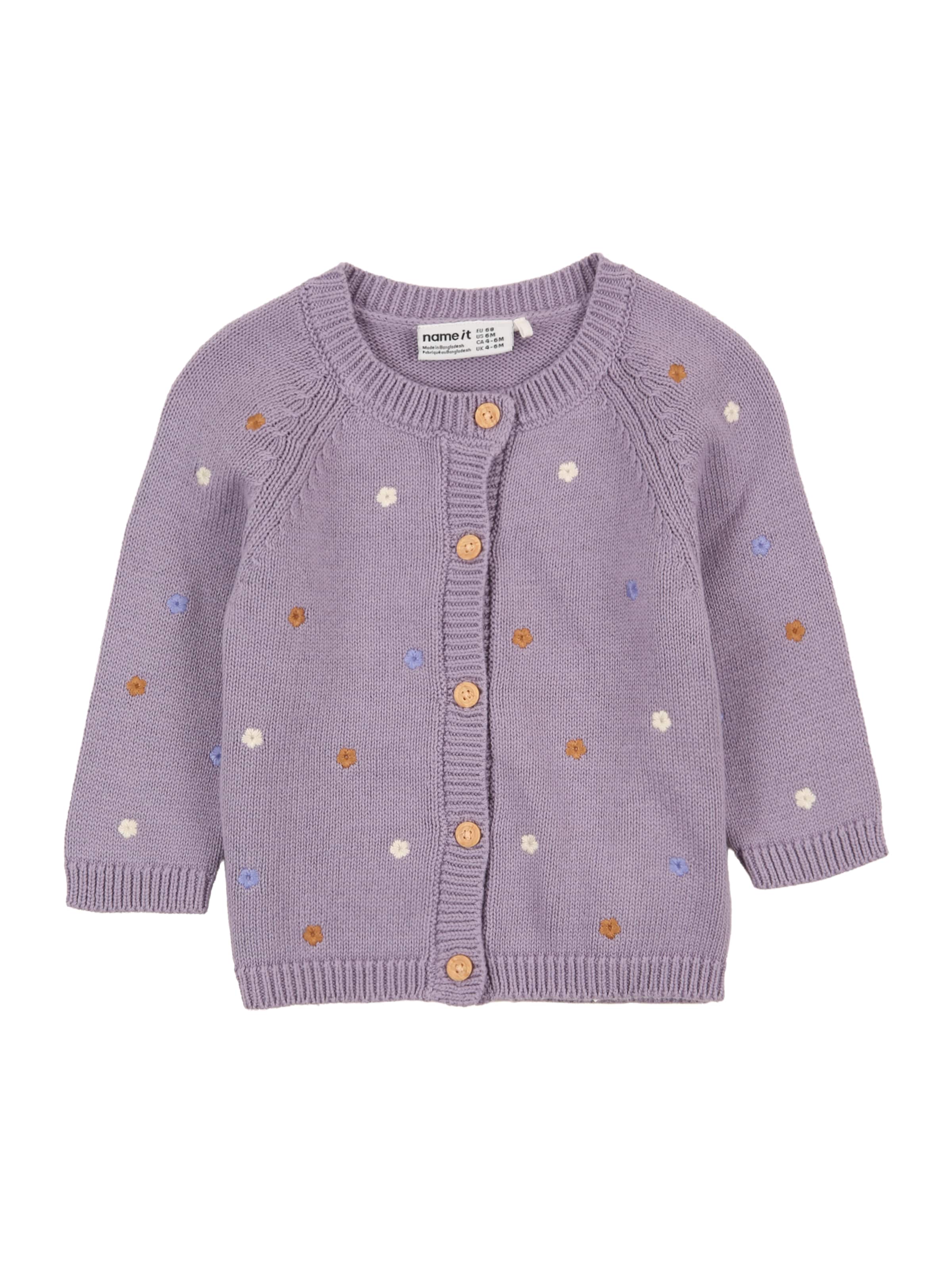 NAME IT Strickjacke 'NBFTIFLOW' in Lila: Vorderseite