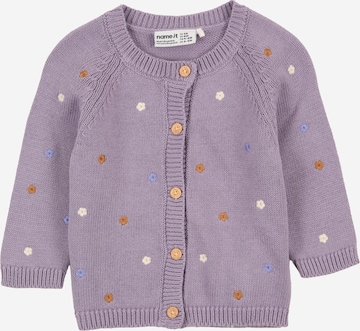 NAME IT Strickjacke 'NBFTIFLOW' in Lila: Vorderseite