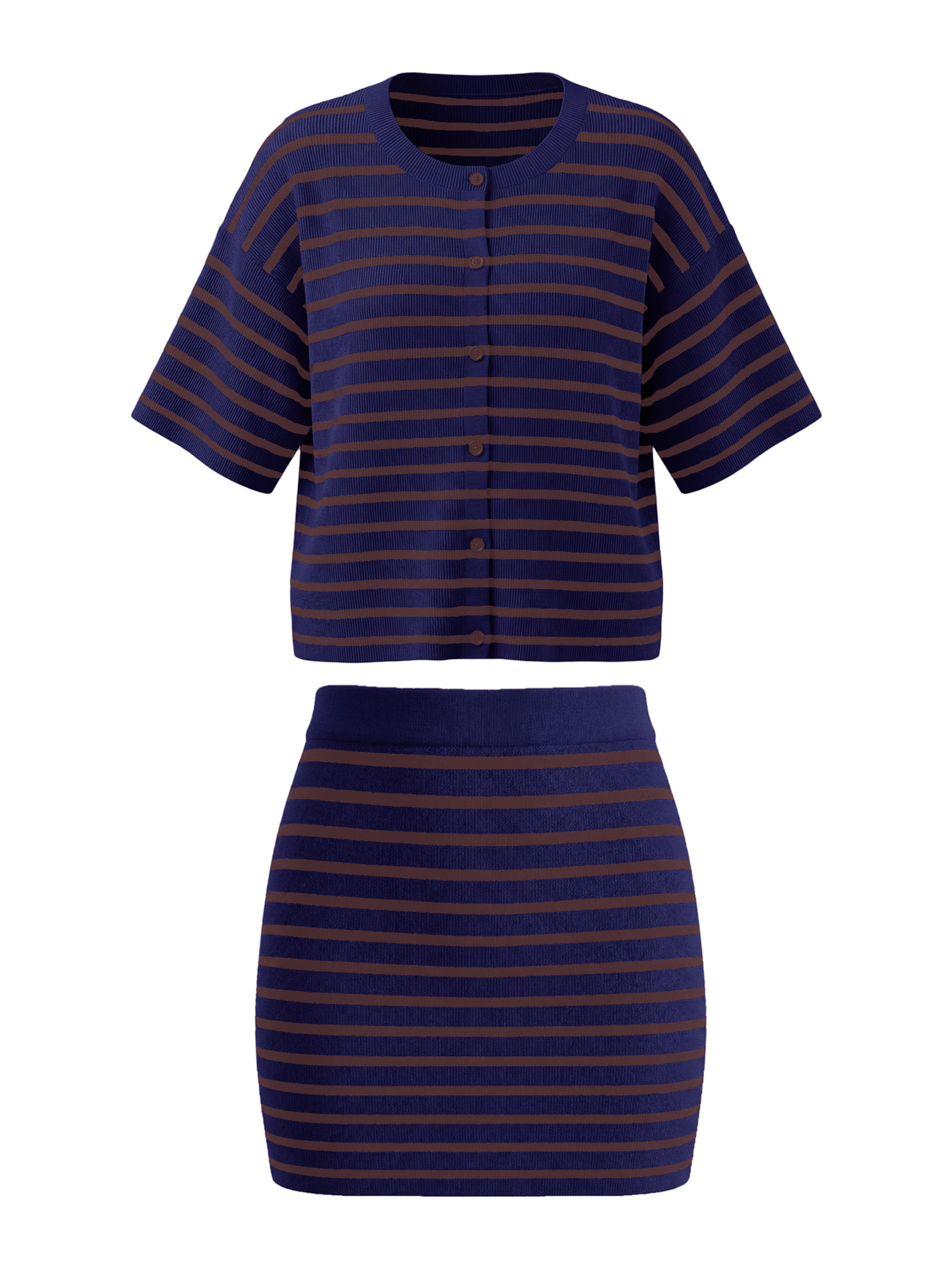 Imily Bela Kostim | mornarska / čokolada barva, Prikaz izdelka