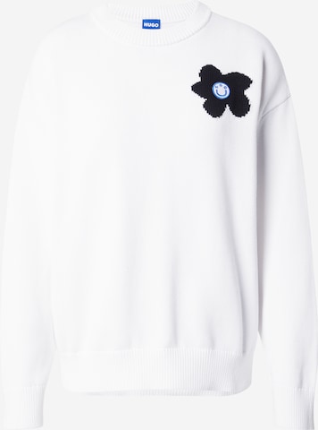 HUGO Blue - Pullover 'Slower_B' em branco: frente