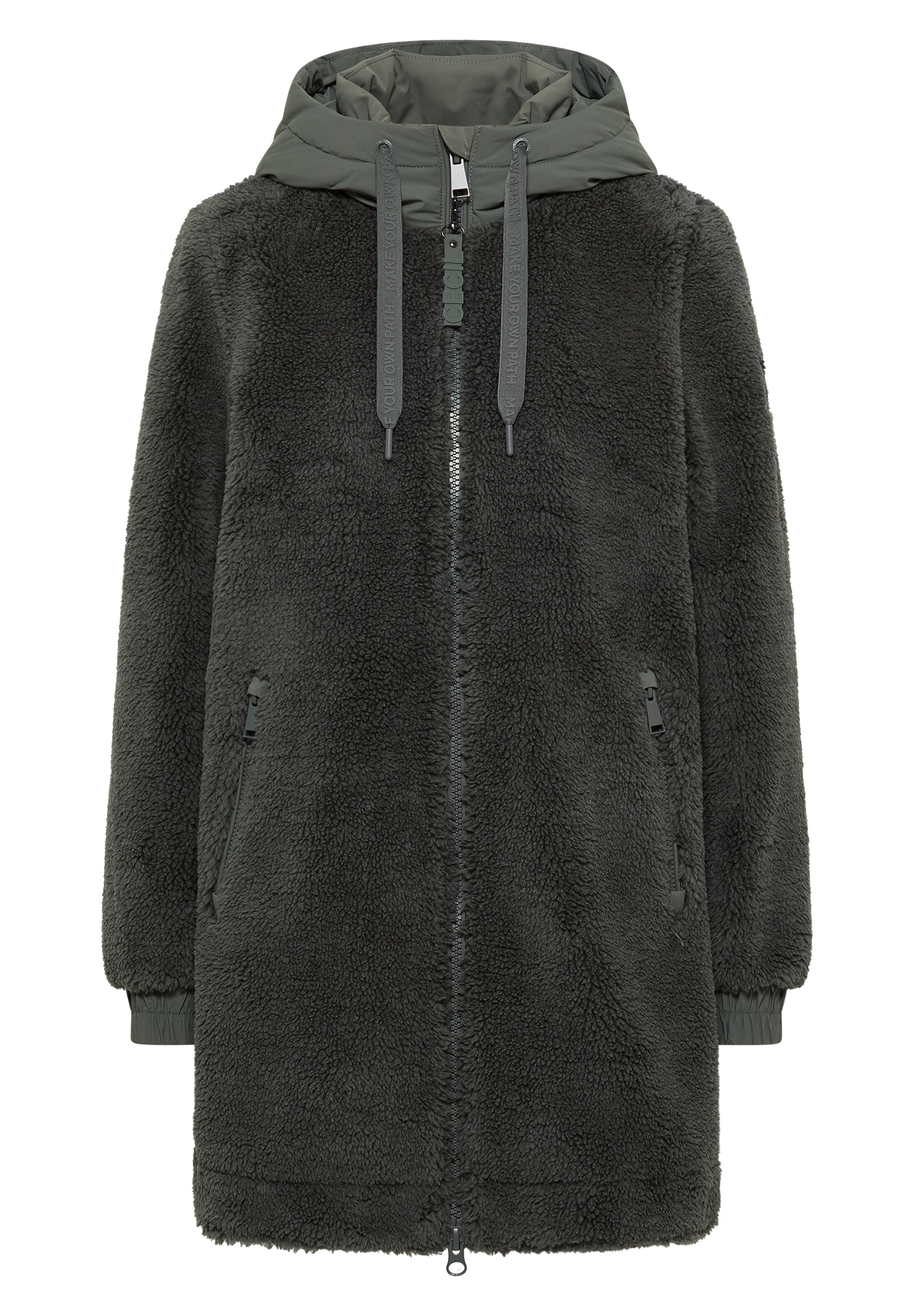 CECIL Between-Seasons Coat in Green: front