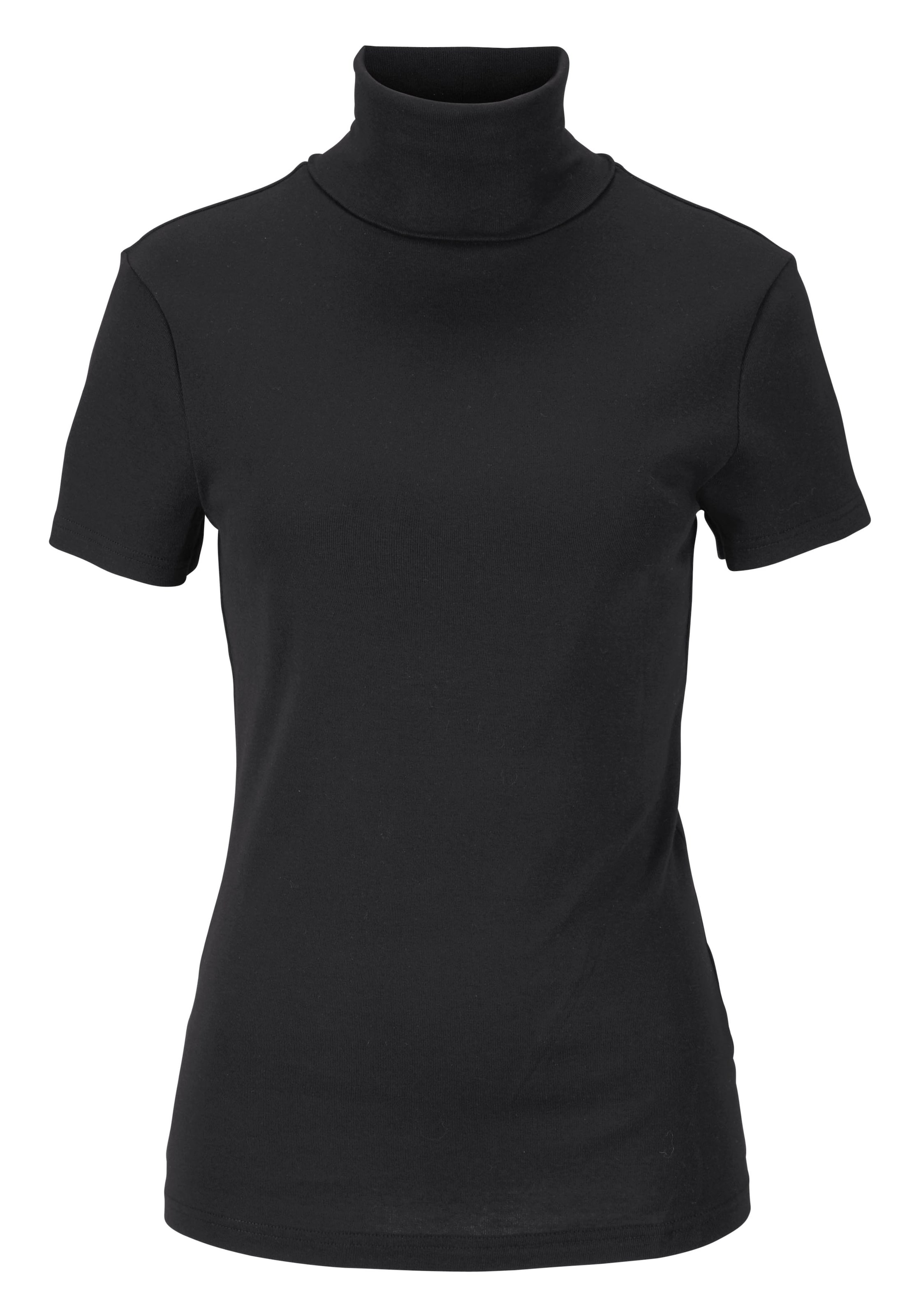 FLASHLIGHTS Rollkragenshirt in Schwarz: Vorderseite
